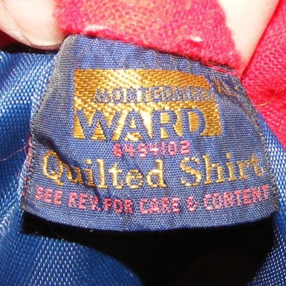 Vintage MONTGOMERY WARD Shirt Jacket, XL, Red/Blue Quilted, Long sleeves - Picture 8 of 10